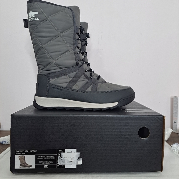 Sorel Whitney II lace waterproof boot grey 7.5 NWT - Picture 2 of 8